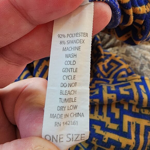 LuLaRoe Multicolored Curvy Maze Abstract Leggings One Size - Picture 7 of 8